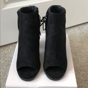 Fringe booties ankle heels